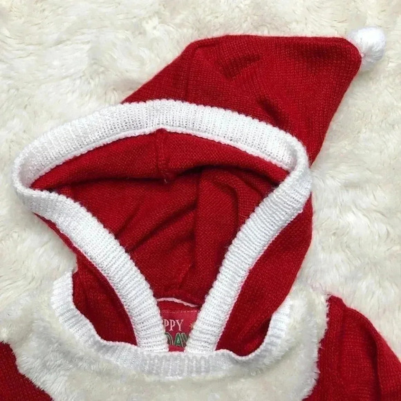 Christmas Santa Hooded Sweater  Toddler Size 3T - Picture 7 of 15